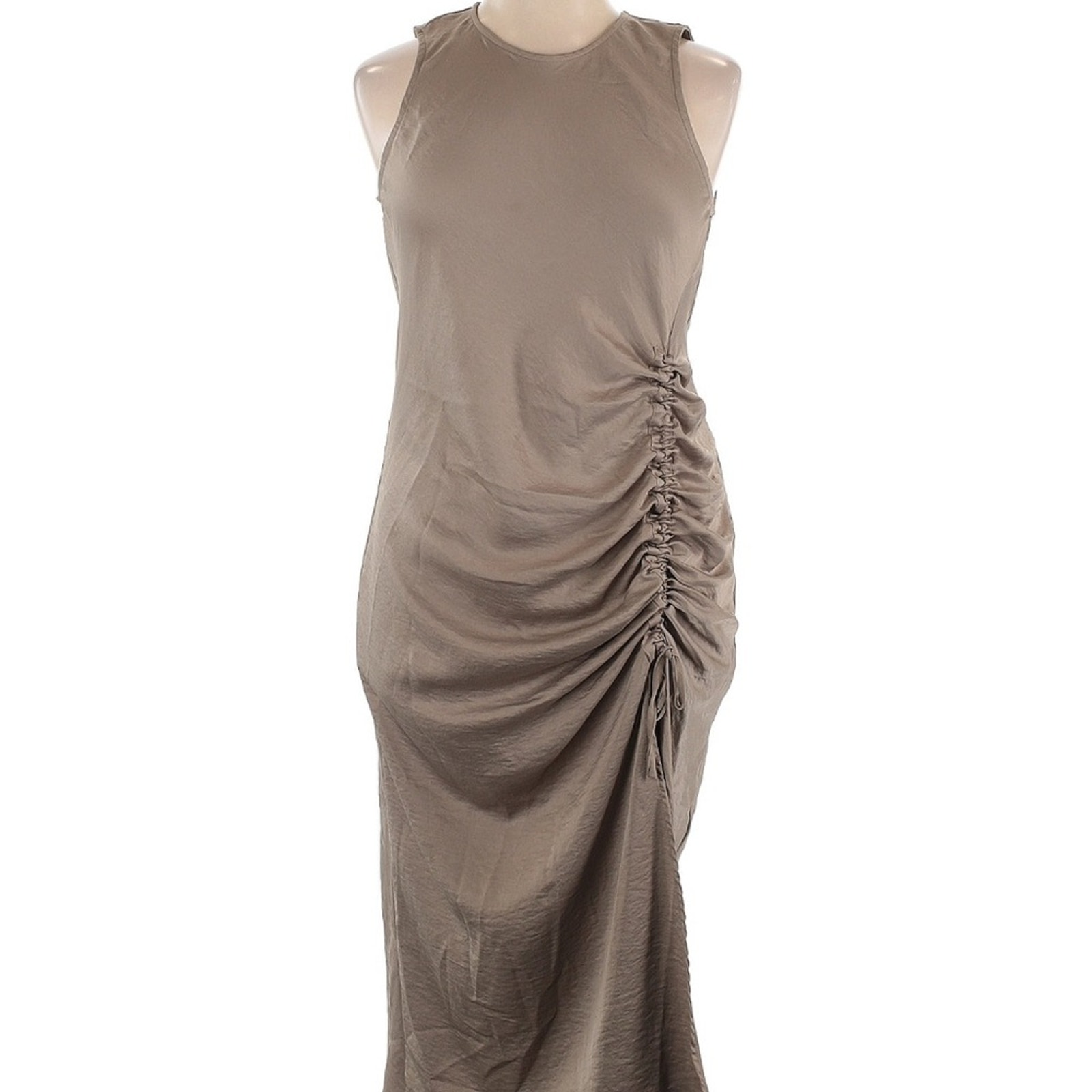 House Of Harlow 1960 Brown Ruched Asymmetrical Sheath Dress Size Xl